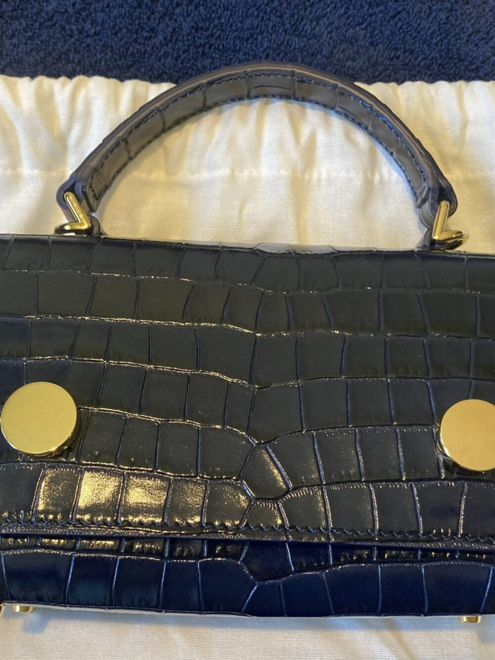RSVP Paris Munchkin Embossed Croc Navy